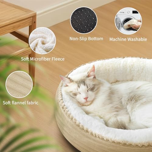 Zerbuger 20in Camel Round Dog Bed Sofa - Image 5