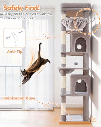 Taoqimiao Heavy Duty Cat Tree, 73In Sturdy Cat Tower - Image 7