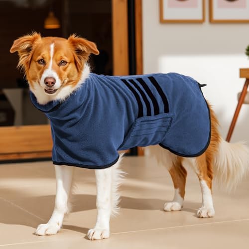 Microfiber Dog Bathrobe, Super Absorbent Dog Drying Coat by HezzLuv