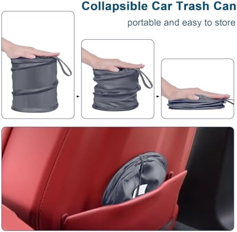 Car Trash Can, 2 Packs Mini Car Garbage Can, Collapsible Trash Bin - Image 2
