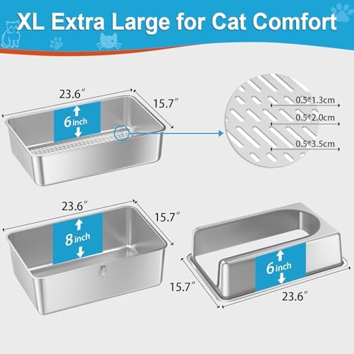 XXL All Stainless Steel Sifting Litter Box - Image 6