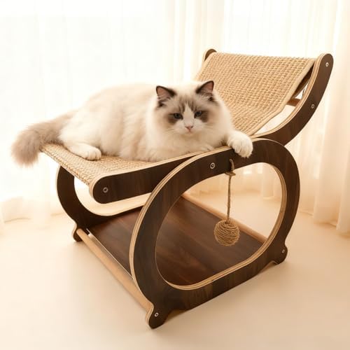 Sisal Cat Scratcher Chair, Elevated Cat Lounge Beds - Image 3