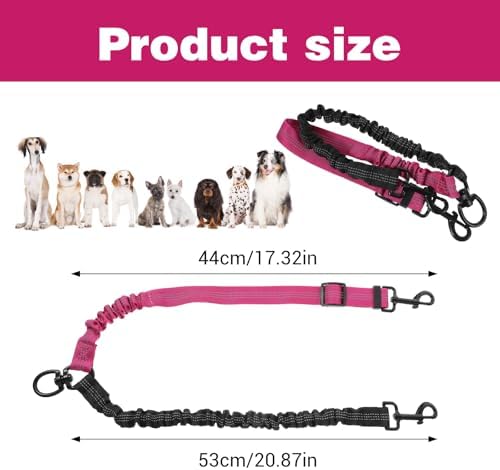 Molain Double Dog Leash Coupler, 360° Swivel No Tangle Splitter - Image 2