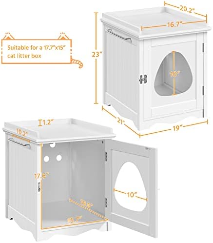 Yaheetech Cat Litter Box Enclosure, Hidden Litter Box Furniture - Image 6