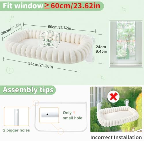 Sunhoo Foldable Cat Window Perch, Large Suction Cup Kitty Hammock - Image 4