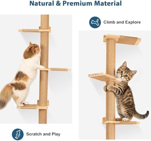 Wall Mounted 5-Tier Cat Scratching Post Tree - Image 6