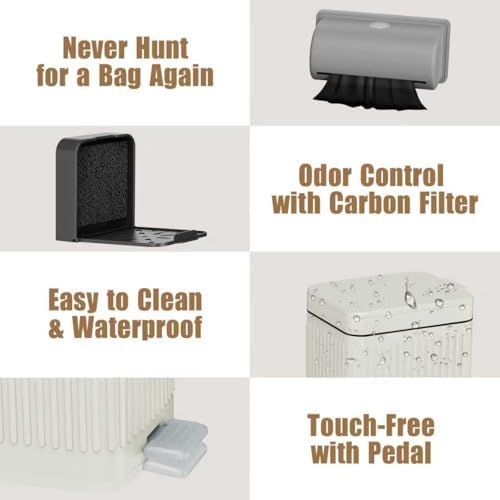 Dog Poop Trash Can for Outside & Indoor, 5L/1.3Gal Small Odor Control Pet Waste - Image 2
