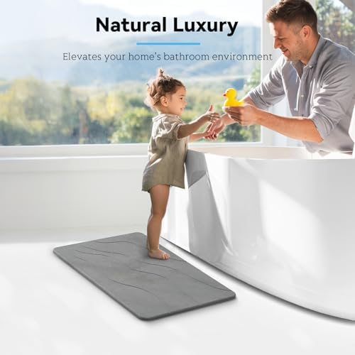 Stone Bath Mat, Dries Quickly, Non-Slip Diatomaceous Earth Bath Mats - Image 4