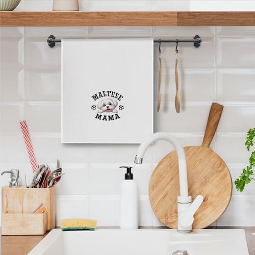 Maltese Mama Kitchen Towels, Dog Mama Maltese Gifts - Image 5