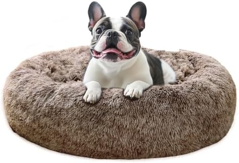 JOLLYVOGUE Calming Dog Bed Medium Size Dog, 31in Donut Washable Medium Pet Bed by JOLLYVOGUE