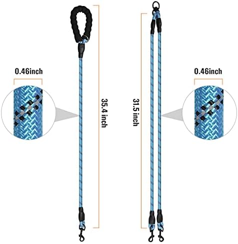 Double Dog Leash Reflective Detachable Coupler &360° Swivel Tangle Free - Image 2