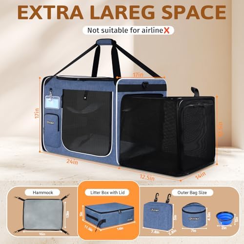 Petskd Side Expandable Extra Large Cat Carrier - Image 3