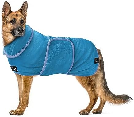 Tuff Pupper Fast Drying Dog Bath Robe | 800 GSM Plush Dog Towel by TuffPupper
