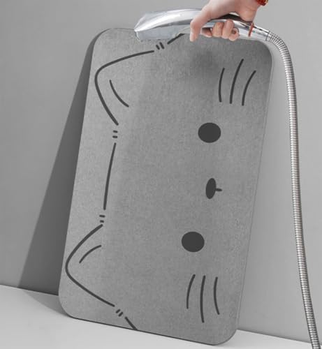 Cute Cat Stone Bath Mat, Non-Slip Diatomite Stone Shower Mat - Image 6