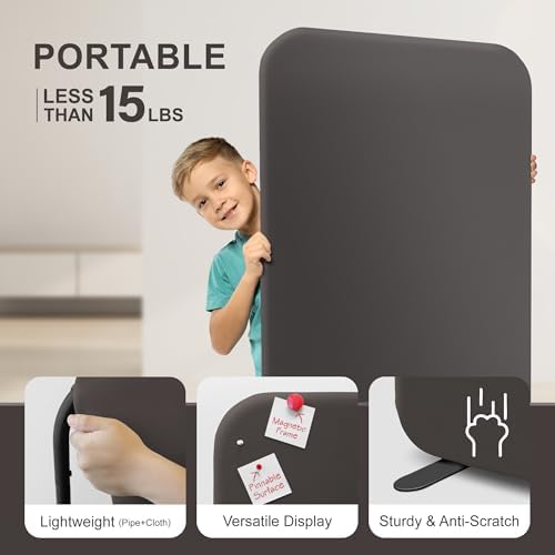 DECOLAB Room Divider Panel, Standing Privacy Partition Wall 29"x65" - Image 4