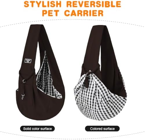Dog Sling Carrier with Padded Strap, Reversible Pet Carrier - Image 4