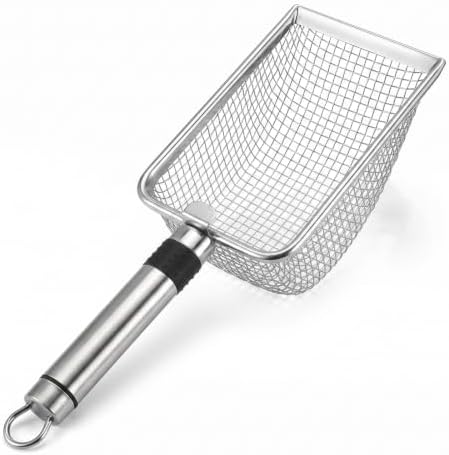 1 Pack Stainless Steel Cat Litter Scoop, Fine Mesh Metal Poop Sifter, Heavy by Easybliss