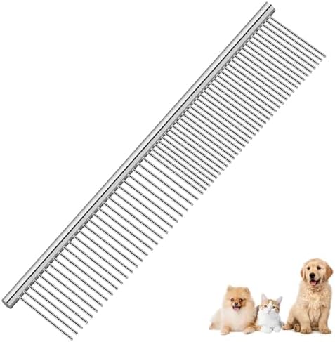 Dog Grooming Comb Pet, Stainless Steel Cat Combs by Brillirare