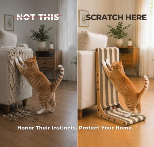 L-Shaped Cat Scratcher, 23.7-Inch 3-in-1 - Image 2