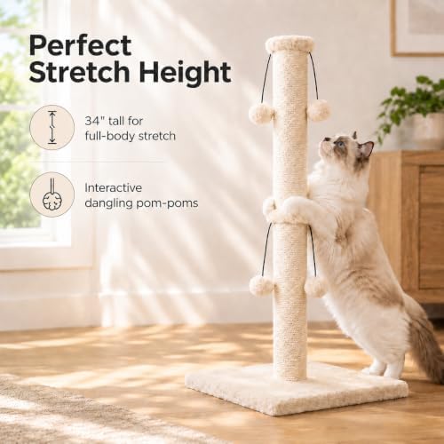Dimaka 34'' Cat Scratching Post, Cat Scratching Post, Cat Scratcher - Image 6