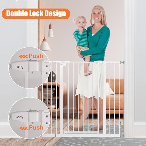 keny 36" Extra Tall Baby Gate for Stairs, 29-42.5" Wide Auto Close Dog Gate - Image 5