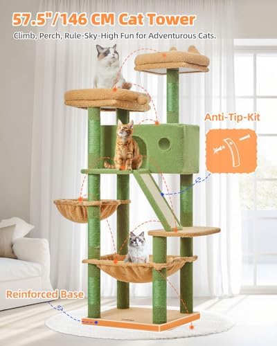 Taoqimiao Cactus Cat Tree, 58In Cat Tower - Image 3