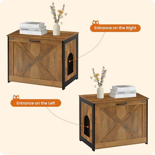 Dwanton Cat Litter Box Enclosure, Hidden Litter Box Furniture, 27.6 Inches - Image 5