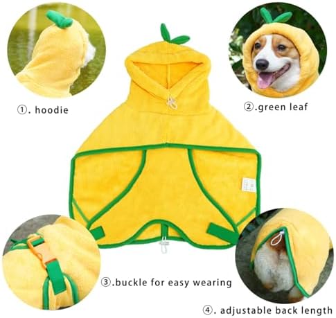 Pet Bathrobe for Dog Cat Absorbently Quick Drying Coat Cute Dogs Bath Towel - Image 3