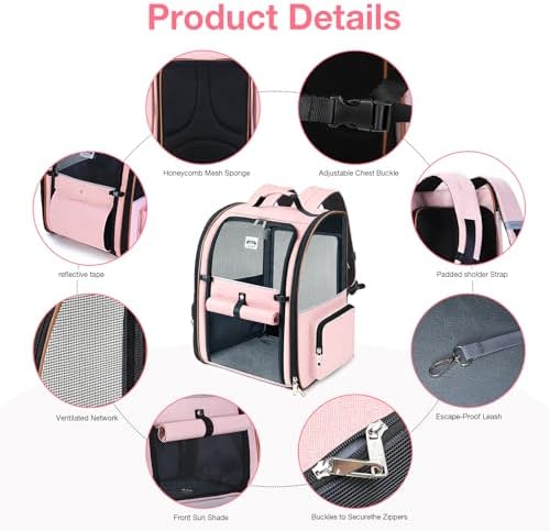Large Cat Backpack Carrier Expandable Foldable Pet Carrier Backpack - Image 3