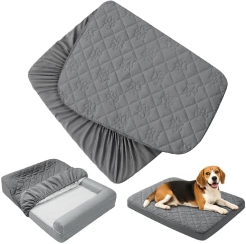 PAWFINITY Waterproof Dog Bed Cover Replacement, Fitted Sheet Washable by Pawfinity