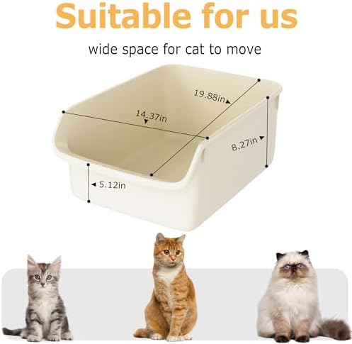 Large Cat Litter Box with High Side Cat Litter Pan Boxes - Image 5