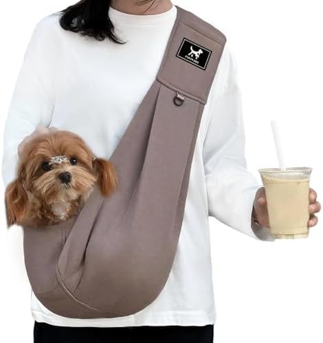 Dog Sling Carrier for Small Dogs up to 15 lbs, Hands-Free, Size L by PAWPUBBY