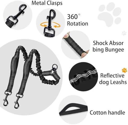 Double Dog Leash, 18~120 Lbs, No Tangle - Image 6