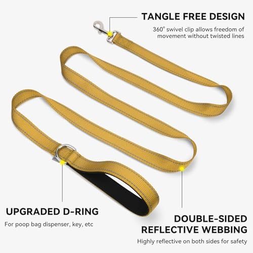 Joytale Reflective Dog Leash for Medium & Large Dogs, 6 FT x 1" - Image 5