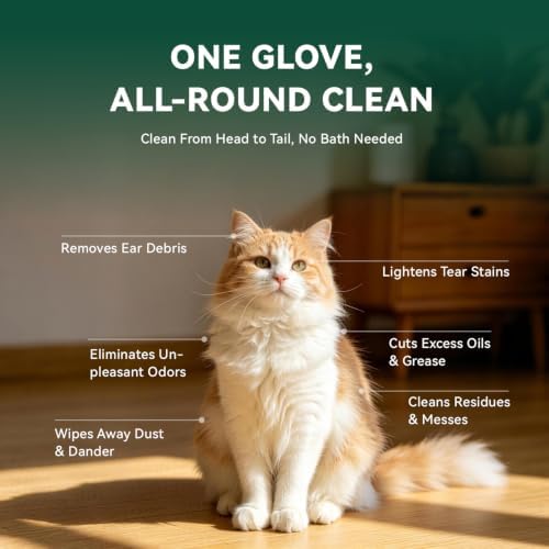 ECO PET Glove Wipes for Dogs & Cats, Hypoallergenic Unscented Cleaning & - Image 4