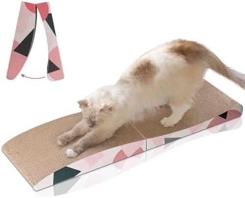 ComSaf Foldable Cat Scratcher Bed, Cardboard Scratch Pad by ComSaf