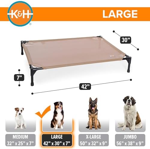 K&H Outdoor Elevated Dog Bed, Cooling Raised Dog Bed, Large 42x30in - Image 4