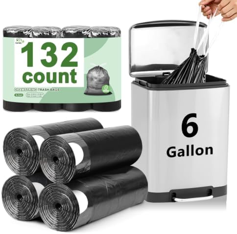 6 Gallon Trash Bags Drawstring by YUFDA