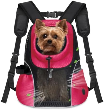 WOYYHO Pet Dog Carrier Backpack, Ventilated Mesh Small Dog Front Backpack by WOYYHO