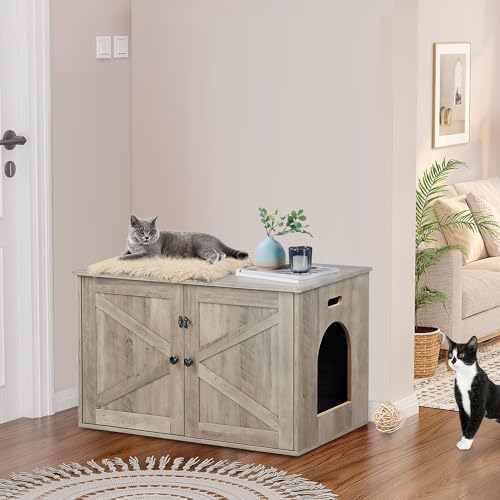 Timberer Cat Litter Box Enclosure, Hidden Litter Box Furniture - Image 6
