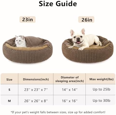 Dog Bed with Attached Blanket for Small Dogs or Cats, Soft Plush Cozy Donut - Image 6