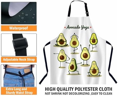 Avocado Yoga Chefs Apron, Cooking and Baking Apron - Image 3