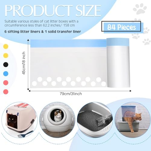 Jutom 14 Count Sifting Litter Box Liners, Cat Box Liners - Image 3