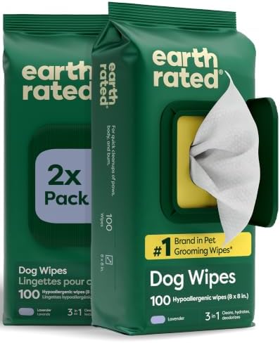 Earth Rated Dog Wipes for Paws & Butt, Deodorizing by EarthRated