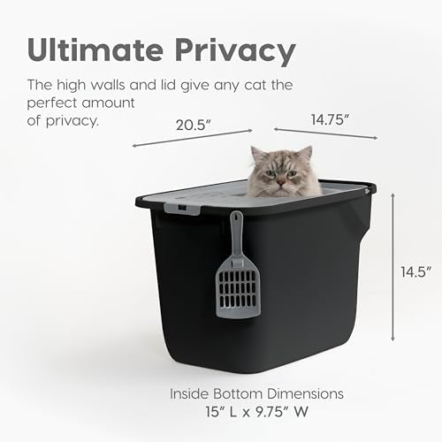 IRIS USA Large Top Entry Cat Litter Box, Hooded Privacy - Image 2