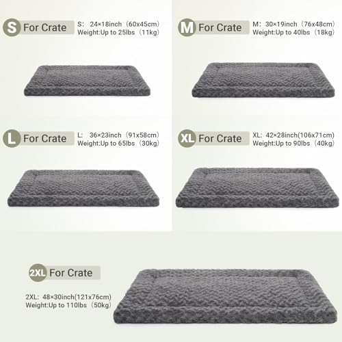 Exsnugy Washable Dog Bed Mat Large Size Fluffy Pet Crate Pad 42x28 XL - Image 6