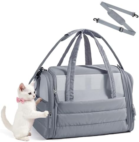 BAGSMART Cat Carrier Soft-Sided Puffy Quilted Collapsible Pet Travel Bag by BAGSMART