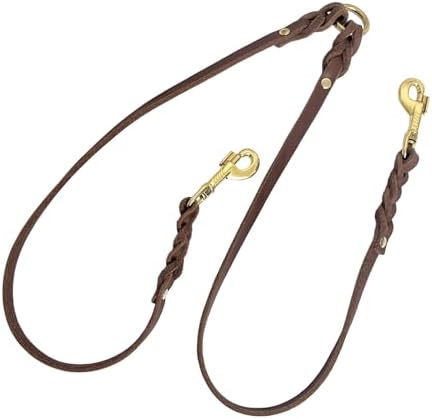Guiding Star Leather Double Dog Leash - Image 2