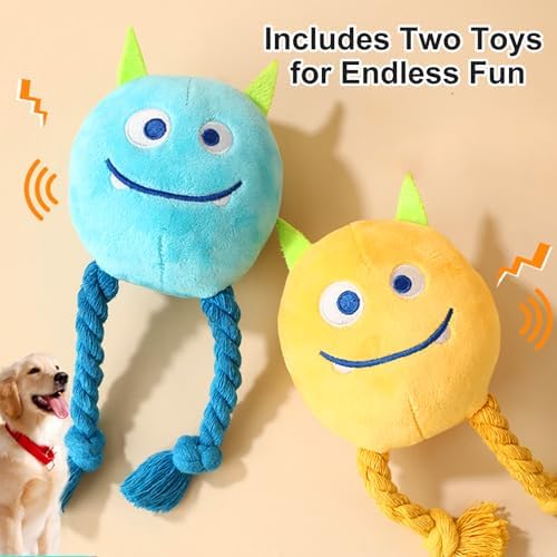 lilfrd 2 Pack Squeaky Rope Plush Dog Toys - Image 6