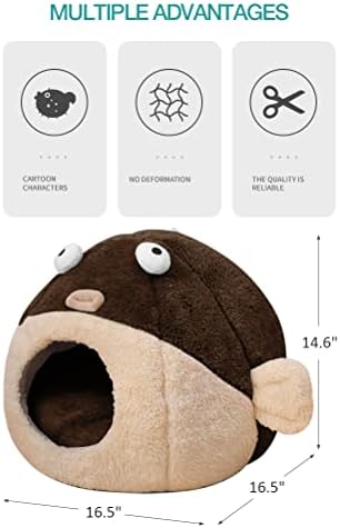 Cat Beds for Indoor Cats-Cat Bed Cave, Cute Lively Pufferfish Shape - Image 2